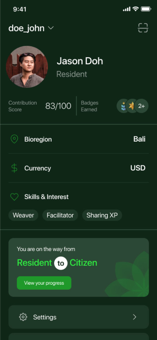 Light Wallet send-and-receive screen with a QR code for paying in Seeds